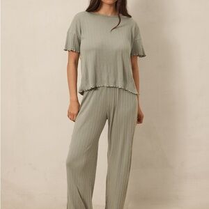 Mist Pointelle Short-Sleeve Women’s Sleep Set Solly Baby